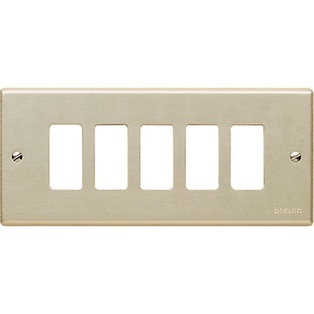 PLACCA BTICINO A 5 MODULI  CON VITI IN ALLUMINIO ANODIZZATO SERIE  BTICINO MAGIC 