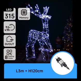 RENNA LUMINOSA A BASSO VOLTAGGIO, LUCE FREDDA, 1.2M ,IP44, INTERNO&ESTERNO