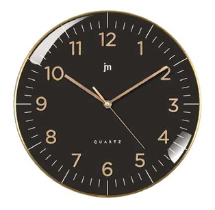 OROLOGIO DA PARETE QZ.ABS D. 30CM NUMERI IN RILIEVO NERO