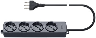 PRESA MULTIPLA 4 UNIVERSALE+CAVO NERO