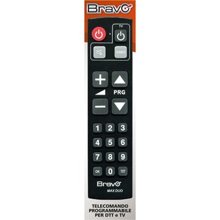 TELECOMANDO TV BRAVO MODELLO MAX DUO PROGRAMMABILE DA PC PER TV , DDT E AV 