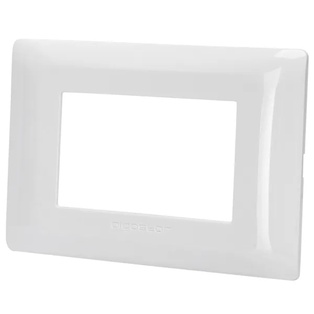 PLACCA A 3 MODULI IN PLASTICA BIANCA SERIE ABM