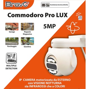 TELECAMERA VIDEOSORVEGLIANZA BRAVO MODELLO COMMODORO PRO LUX 5MP WIRLESS 