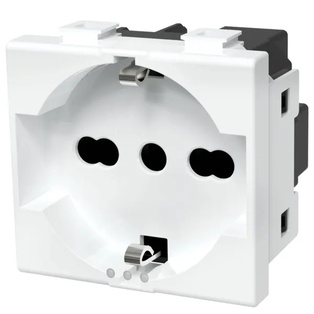 FRUTTO CONTAKT  PRESA SCHUKO 16A + TERRA CENTRALE DA INCASSO 10/16A 250V TIPO VIMAR PLANA 
