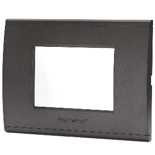 PLACCA CONTAKT A 3 MODULI IN PLASTICA NERA TIPO BTICINO LIVINGLIGHT  E  INTERNATIONAL