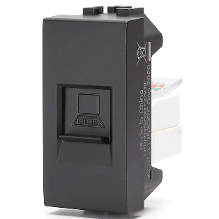 FRUTTO CONTAKT  CON PRESA ETERNET  250V TIPO BTICINO LIVING - INTERNATIONAL 