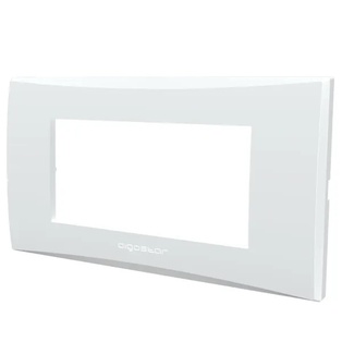 PLACCA A 4 MODULI IN PLASTICA BIANCA SERIE AVP