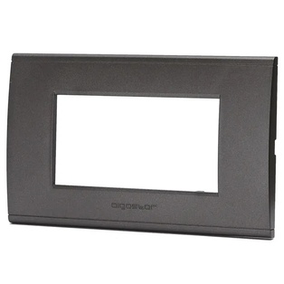 PLACCA CONTAKT A 4 MODULI IN PLASTICA NERA TIPO BTICINO LIVINGLIGHT E INTERNATIONAL 