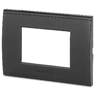 PLACCA CONTAKT A 3 MODULI IN PLASTICA NERA OPACA TIPO BTICINO LIVINGLIGHT E INTERNATIONAL 