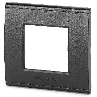 PLACCA CONTAKT A 2 MODULI IN PLASTICA NERA OPACA TIPO BTICINO LIVINGLIGHT E INTERNATIONAL