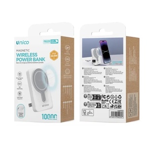 CARICATORE UNICO POWERBANK WIRELESS CON CALAMITA 10000MAH 22.5W CON SUPPORTO AUTO 