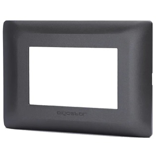 Placca a 3 moduli in plastica nera Serie ABM