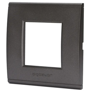 PLACCA A 2 MODULI IN PLASTICA NERA SERIE ABL