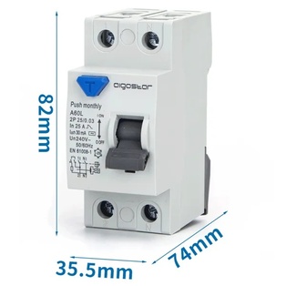 INTERRUTTORE CONTAKT DIFFERENZIALE 2P 25A 30MA AC  GRIGIO
