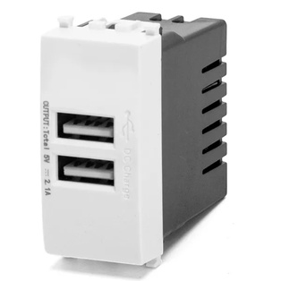 FRUTTO CONTAKT  CON DOPPIA PRESA USB - A  DA INCASSO 250V TIPO VIMAR PLANA 