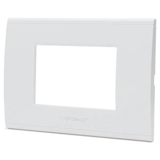 PLACCA CONTAKT A 3 MODULI IN PLASTICA BIANCA TIPO LIVINGLIGHT - INTERNATIONAL 