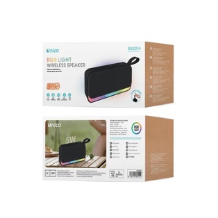 CASSA BLUETHOOT MINI RICARICABILE PORTATILE  UNICO CON LED RGB LIGHT E RIVESTIMENTO IN TESSUTO 5W 