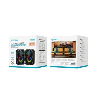 CASSA BLUETOOTH PER COMPUTER PC UNICO LED RGB LIGHT 3W  CONFEZIONE DA 2 PZ 