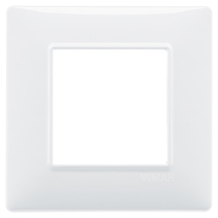 PLACCA VIMAR TECNOPOLIMERO SERIE PLANA BIANCO 2 POSTI