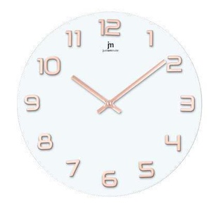 OROLOGIO PARETE VETRO TORNDO 38CM BIANCO SILVER