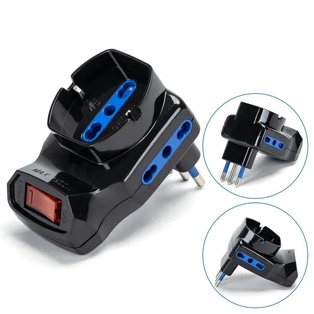 ADATTATORE CIVILE CONTAKT INTERRUTTORE DI SICUREZZA SPINA 2P+T 10A 1500W NERO