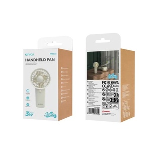 VENTILATORE PORTATILE CON 2 STILO - AA- A 4 PALE CON LACCETTO COLORE AVORIO 
