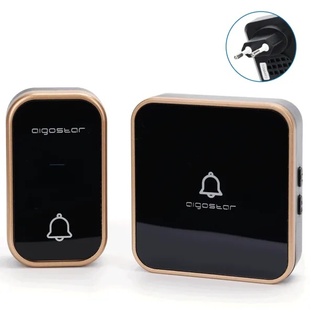 CAMPANELLO SENZA FILI CONTAKT DIGITALE WIRELESS AUTOALIMENTATO NERO E ORO