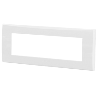 PLACCA CONTAKT A 7 MODULI IN PLASTICA BIANCO  TIPO VIMAR PLANA 