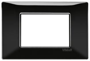 PLACCA VIMAR TECNOPOLIMERO SERIE PLANA NERO 3 POSTI