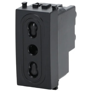 FRUTTO CONTAKT PRESA BIVALENTE 10/16A DA INCASSO 10/16A 250V TIPO VIMAR PLANA NERO 