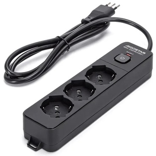 PRESA MULTIPLA CONTAKT 3 BIPRESE+SCHUKO+INTERRUTTORE+ CAVO 1.5MT MAX2300W  (SPINA 10A) NERA
