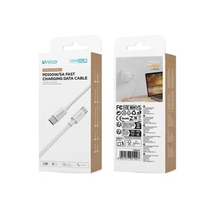 CAVO UNICO ULTRA VELOCE 100W ADATTO PER CARICATORI ULTRA VELOCI DA USB-C A USB-C 5AH  150CM NERO