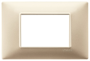 PLACCA VIMAR A 3 MODULI IN PLASTICA CHAMPAGNE SERIE VIMAR PLANA 