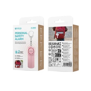 ALLARME DI SICUREZZA E PORTACHIAVI UNICO ROSA 