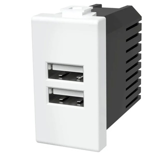 FRUTTO CONTAKT CON DOPPIA PRESA USB - A DA INCASSO 250V TIPO BTICINO MATIX 