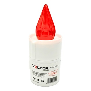 LUMINO VOTIVO VECTOR CANDELA LED ROSSO 2AA STILO NON INCLUSE 10.5X4.2CM BIANCO