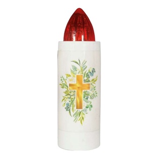 LUMINO VOTIVO VECTOR LED ROSSO ECO CANDELA 90GG CON BATTERIE  98X30.5 BIANCO 