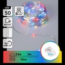 CATENA LUMINOSA A BATTERIA 3AA CON FILO IN RAME, RGBY, 5M, IP44, INTERNO/ESTERNO