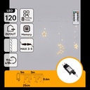 TENDA LUMINOSA A GHIACCIOLI ONDULATI CON LUNA E STELLA, BASSA TENSIONE, COLLEGABILE, LUCE CALDA, 3M+3MX0.6M, IP44, INTERNO/ESTERNO
