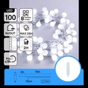 STRINGA DI LUCI PER POWER BANK, LUCI A BULBO LATTEO, BIANCO FREDDO, 10M, IP44 INTERNO/ESTERNO