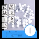 STRINGA DI LUCI PER POWER BANK, LUCI A BULBO LATTEO, BIANCO FREDDO, 5M, IP44 INTERNO/ESTERNO