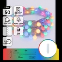 STRINGA DI LUCI PER POWER BANK, LUCI A BULBO LATTEO, RGBY, 5M, IP44 INTERNO/ESTERNO