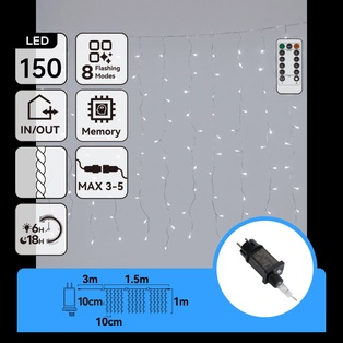 BASSA TENSIONE COLLEGABILE LUCI A FILO PIATTO A INCASSO A FORMA DI GHIACCIOLO, LUCE FREDDA, 3M+1.5M*1M, 15 FILI, COLLEGABILE IN SERIE (FINO A 5) 15 STRISCE, IP44, INTERNO/ESTERNO
