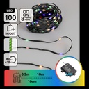 CATENA LUMINOSA A BATTERIA 3AA CON FILO IN RAME E PVC, RGBY, 10M, IP44, INTERNO/ESTERNO
