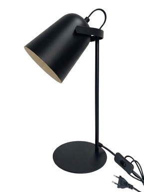 LAMPADA DA TAVOLO IMPERIA HUGGY IN METALLO NERA E27 CON INTERRUTTORE
