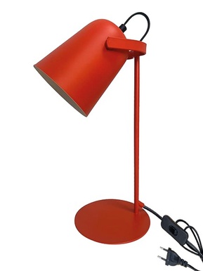 LAMPADA DA TAVOLO IMPERIA HUGGY IN METALLO ROSSO MATTONE E27 CON INTERRUTTORE