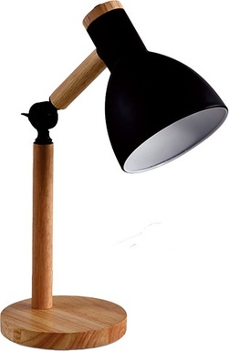 LAMPADA DA TAVOLO IMPERIA WOODY IN METALLO CON FINITURA IN LEGNO NERA E27