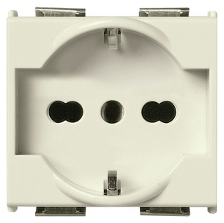 FRUTTO VIMAR PRESA SCHUKO 16A + TERRA CENTRALE DA INCASSO 10/16A 250V SERIE VIMAR 8000