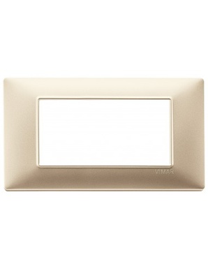 PLACCA VIMAR TECNOPOLIMERO SERIE PLANA CHAMPAGNE 4 POSTI