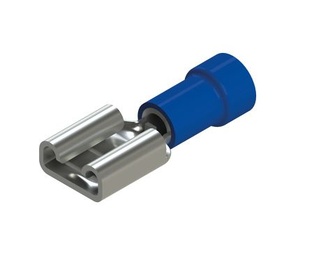CAPICORDA PREISOLATO FEMMINA 6.3X0.8 MM BLU 100 PZ.ZIPPO